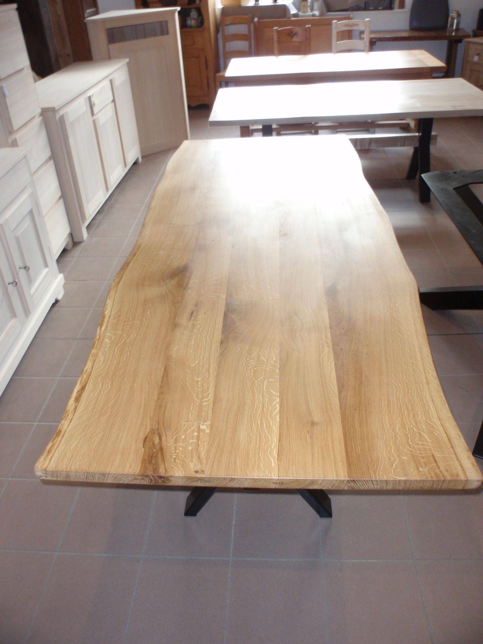 Nouveau : Table chêne massif pieds fer Kingersheim