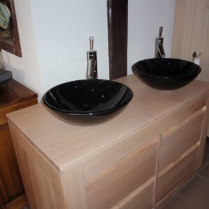 Meuble de salle de bain frêne massif Gérardmer 1