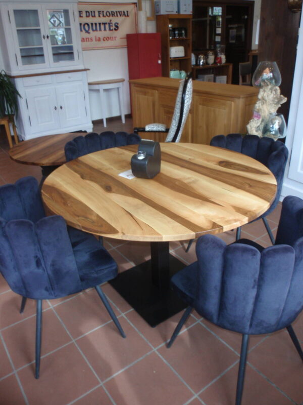 Table pied central plateau noyer massif Riedisheim 0